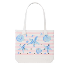 Baby Bogg Bag - Pink Stripes & Blue Shells