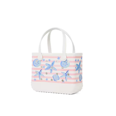 Bitty Bogg Bag - Pink Stripes & Blue Shells